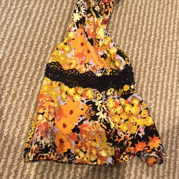 NWT FREE PEOPLE heat wave floral fall bodysuit in midnight combo size small - Picture 9 of 11